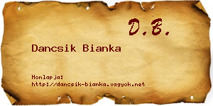 Dancsik Bianka névjegykártya