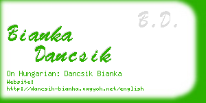 bianka dancsik business card